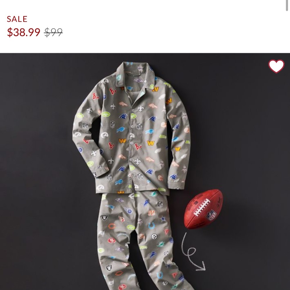 PB Teen NFL Jammie Size Teen Small